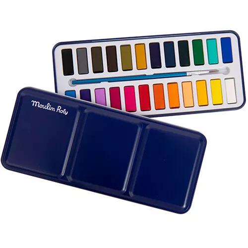 Moulin Roty Waterverf Met Penseel - 24 Kleuren